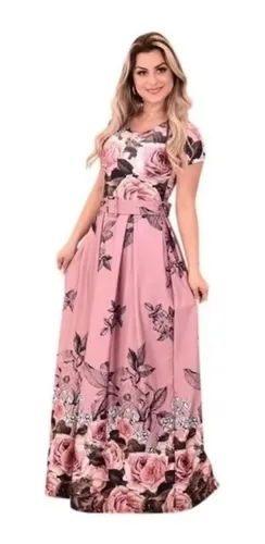 Mercado livre vestido store longo estampado