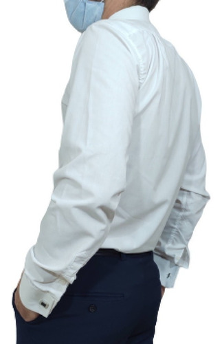 Imagen 6 de 6 de Camisa Doble Puño Con Carteron Hombre Calidad Premium