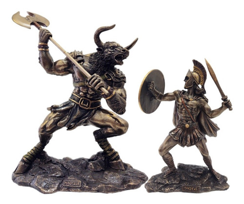 Escultura Baño En Bronce Teseo Vs Minotauro Original Verones