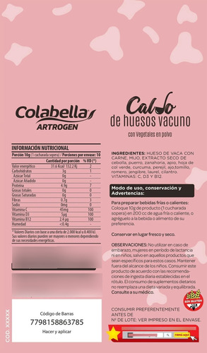Caldo Huesos Vacuno Colabella X 100 Grs