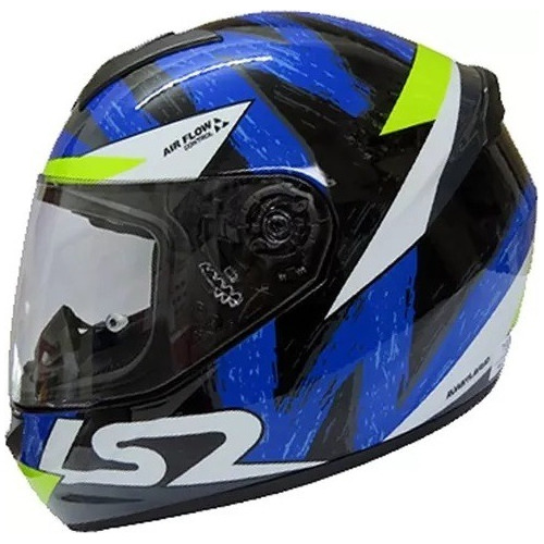 Casco Moto  Integral Ls2 Ff352 Blanco Azul Rojo - Gkmotos.uy