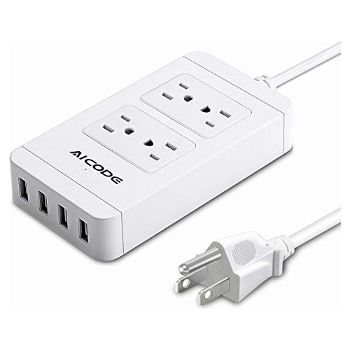 Regleta De Protección Contra Sobretensiones Con Usb, 4 Salid