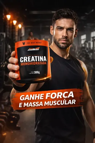 New Millen Creatina Monohidratada Pote 300gr Sabor Sem sabor