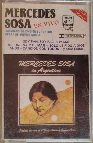 Cassette De Mercedes Sosa En Vivo Solo Le Pido A D(2751-2157