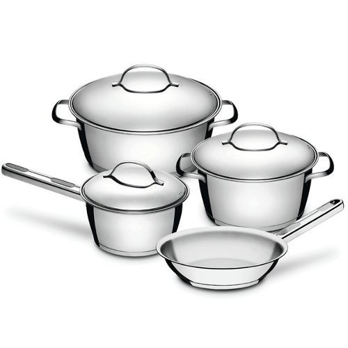 Set Batería Cocina Tramontina Acero Inox.4pz Fondo Induccion