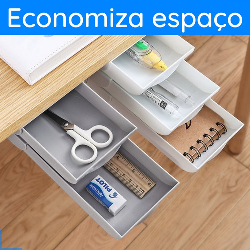 Gaveta Adesiva Oculta Para Escritório Organizadora Multiuso