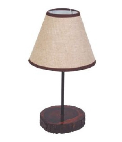 Lampara Veladora Portátil Mesa Living Rustica Pantalla Tela