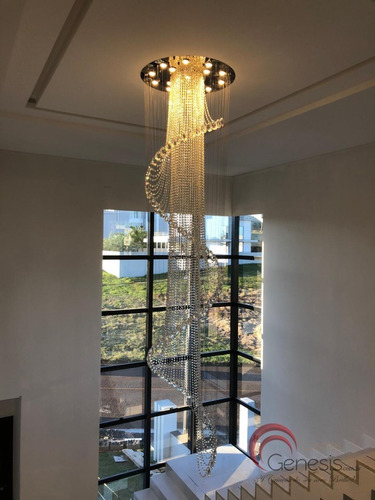 Lustre Cristal Reinado Ø70 2,50 A 3,50 Pé Direito Duplo Alto