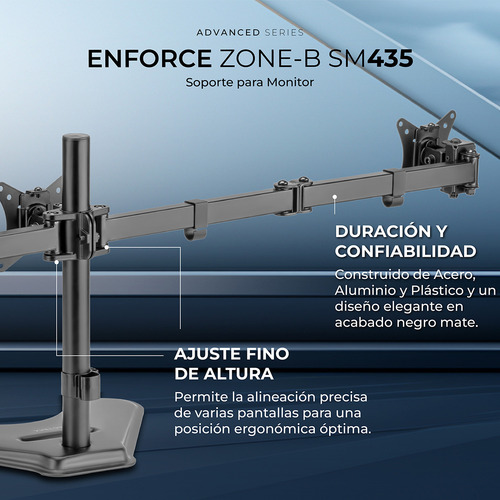 Soporte Articulado Tres Monitores Sm435 Hasta 27 Ajustable