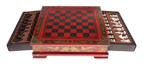 De Ajedrez De Vintage Coleccionables, Ajedrez Rojo Para