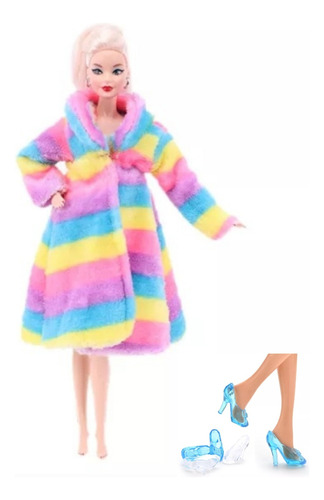 Muñecas Set Abrigo N°1 + Par Zapatos De Cristal  Barbiele