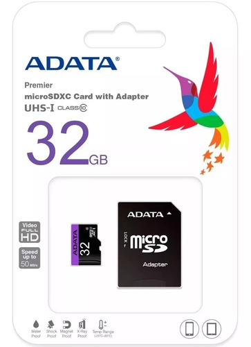 Memoria Micro Sd Adata 32gb Clase 10 P/celulares By Tecnowow