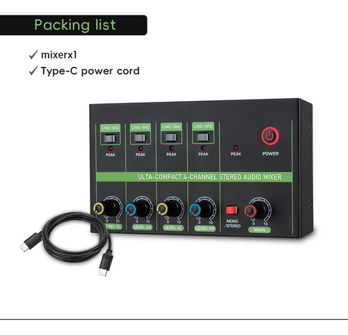 Mini Mezclador De Audio Mezclador De Audio Estéreo Para