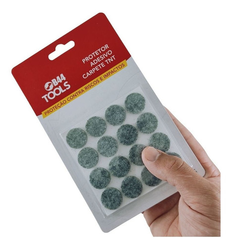 Imagem 2 de 3 de Protetor Adesivo Carpete Tnt 16un Redondo 20mm - B44 Imports