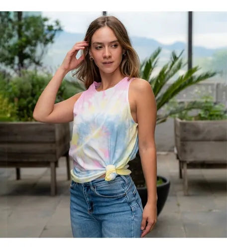 Playera tie dye mujer sale