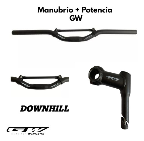 Manubrio Manillar D Aluminio Downhill Mtb Gw + Potencia Gw