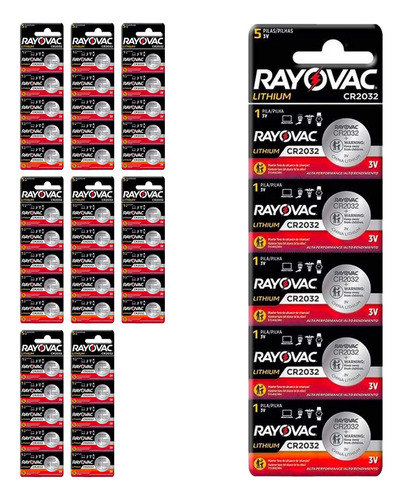45 Pilhas Elet Rayovac Cr2032 (9 Cart)