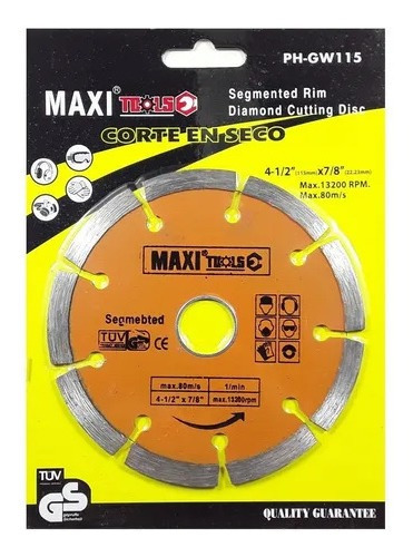 Disco Concreto Diamantado Segmentado 4 1/2 Maxi Tools