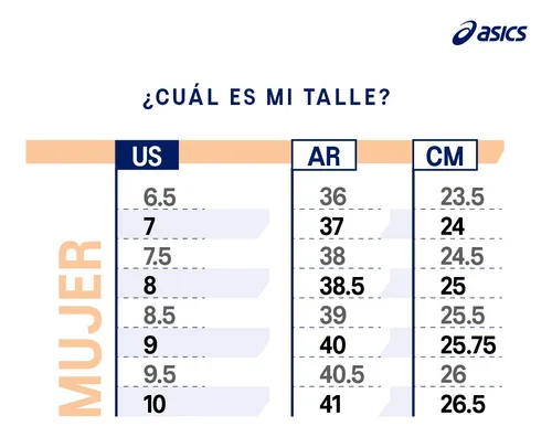 Asics gel chart clearance mujer