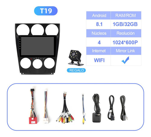 Estéreo Android Cámara Para Mazda 6 2002-2008 Gps Bt Wifi Fm