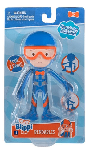 Figura Blippi Bendables Buceo Flexible 13 Cm Altura