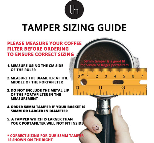Espresso Tamper Luxhaus 58mm Premium Barista Coffee Tamper
