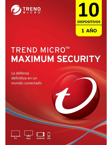 Trend Micro® Maximum Security 10 Dispositivos 1 Año