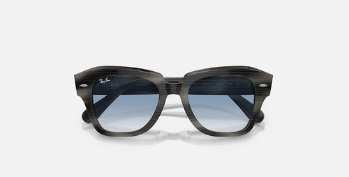 Ray-ban State Street Rb2186 Square . Celeste Degrade Gris Rayado Pulido Gris Rayado Pulido