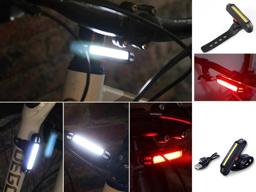 Imagem 8 de 9 de Kit 2x Lanterna Bike Sinalizador Traseiro Farol Recarregavel
