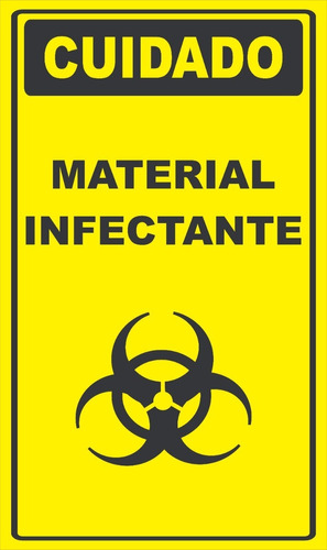 Placa De Sinalização | Cuidado Material Infectante | 20x30