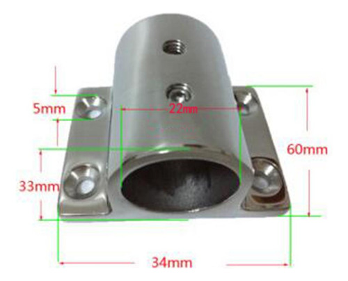 Barra De Mano Para 7/8 Base Rectangular Acero Inoxidable