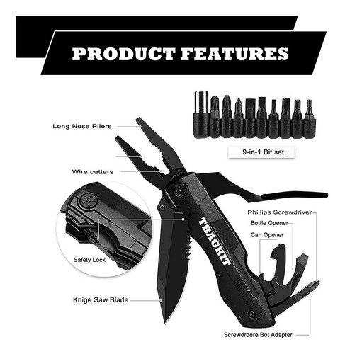 Cuchillo De Bolsillo Multiherramienta 16 En 1 Tbagkit
