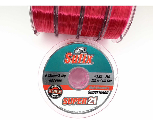 Nylon Sufix Súper 21 - 0,18mm. / Resistencia 3,1kg.