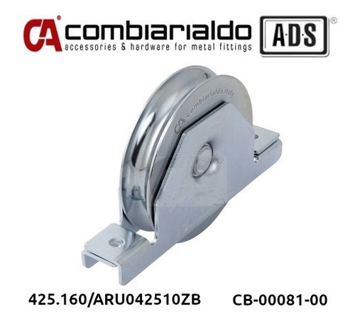 Rueda U C/base 16cm 300k Para Portón Tipo Master Rail 2 Pz