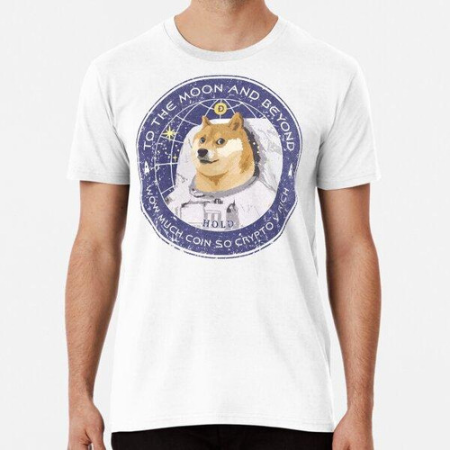 Remera Dogecoin A La Luna (insignia) Algodon Premium