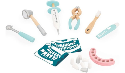 Maletín Dentista Con Accesorios De Madera 10 Pzas Janod
