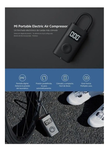 Imagen 5 de 6 de Compresor Inflador Xiaomi Mi Portable Air Pump 1s Recargable