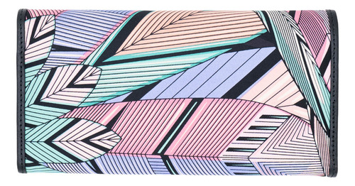 Cartera De Bolsillo Seda Pineda Covalin Diseño Guacamaya Color Negro/rosa