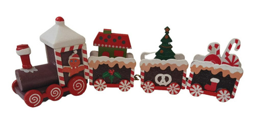 Tren De Navidad Decoración 4 Vagones Adorno Árbol De Pascua 