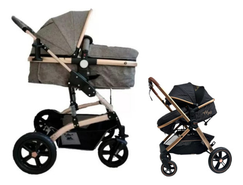 Coche Para Bebe Moisés Con Cubrepies. Toldillo Reversible