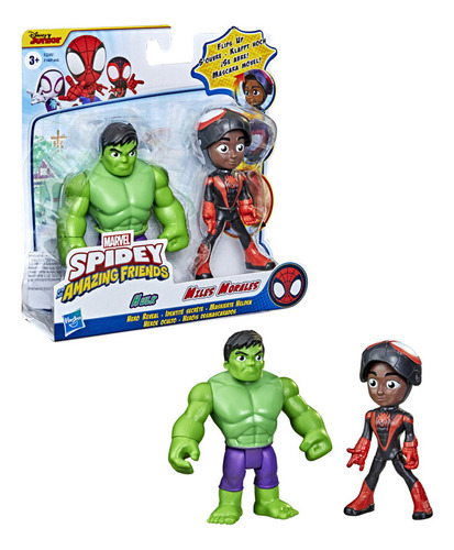 Figura Spidey And Friends Hulk & Miles Morales 10cm