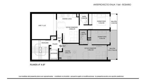 Imagen 3 de 8 de Venta Departamento Un Dormitorio Con Balcón Italia 1100 - Rosario Centro
