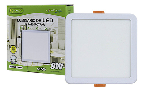 Plafon Led De Empotrar Forma Cuadrada Ahorrador 9w 300lm