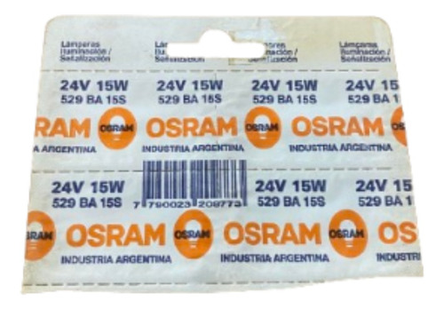 Lampara Osram 24v-15w  529 Ba 15s. X4 Unidades. 