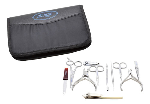 Estuche Profesional Manicure/pedicure 11 Pzs Acero Inox Lobo