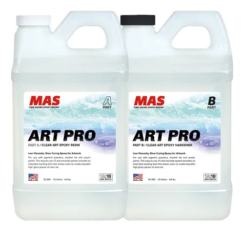 Mas Art Pro Epoxy Resin & Hardener | Two Part Art Resin Fea.