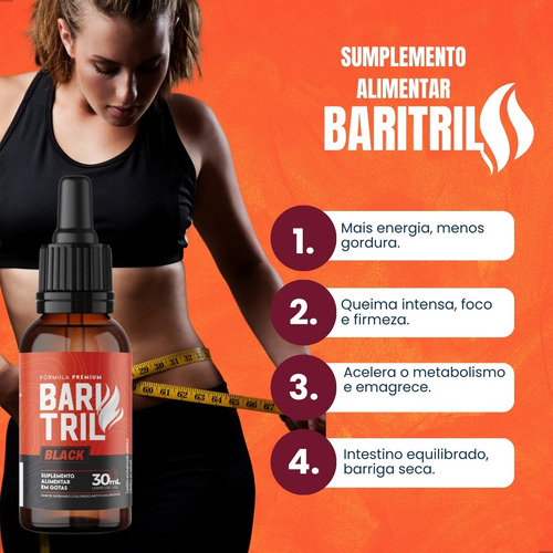 4 Baritril Gotas Black Original Bariblack Queimador Forte Para Que Serve
