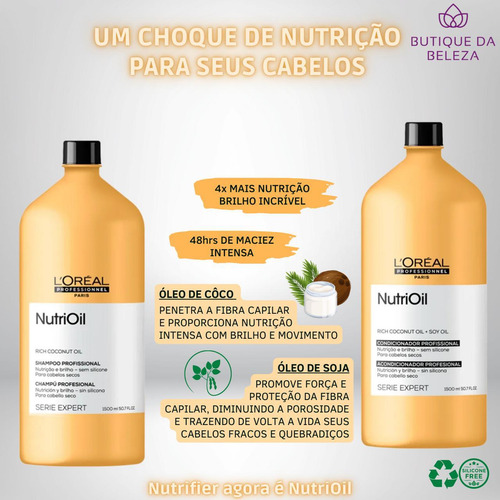 Kit Profissional Shampoo Condicionador 1,5l Loreal Nutrioil