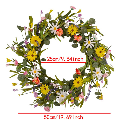 Decoración De Corona Floral Artificial Puerta Colgante De