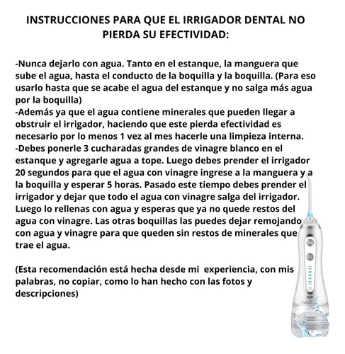 Irrigador Dental Limpieza Bucal